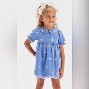 Cat & Jack Blue Dress with White Floral Accents Size 4T